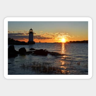 Fort Pickering Lighthouse Winter Island Salem MA Sunrise Sticker